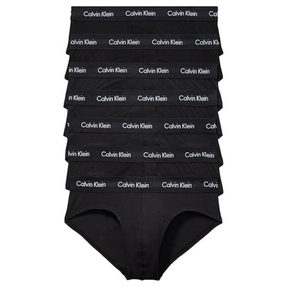 NWT Calvin Klein Men's Cotton Stretch 7-Pack Hip Brief Black Size XXL - Picture 1 of 5